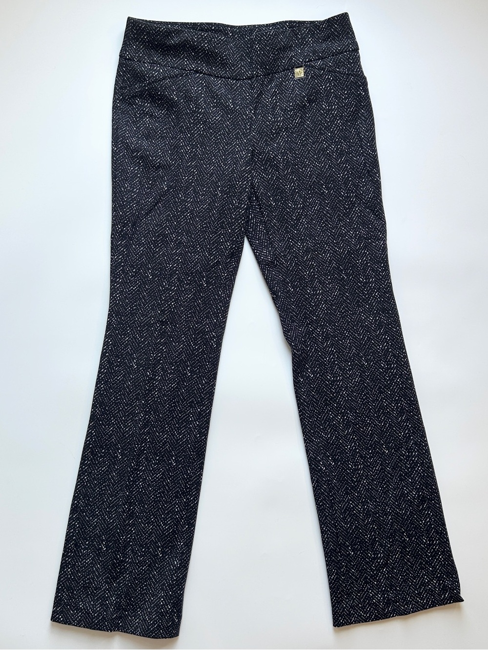 Anne Klein Women’s Pull On Stretch Dress Career Work Pants Black White Spec Sz 4